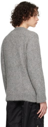 System Gray Y-Collar Cardigan