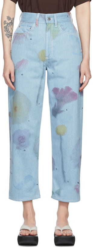 Photo: Sunnei Blue Flower Print Jeans