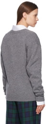 Manors Golf Gray Lambswool Cardigan