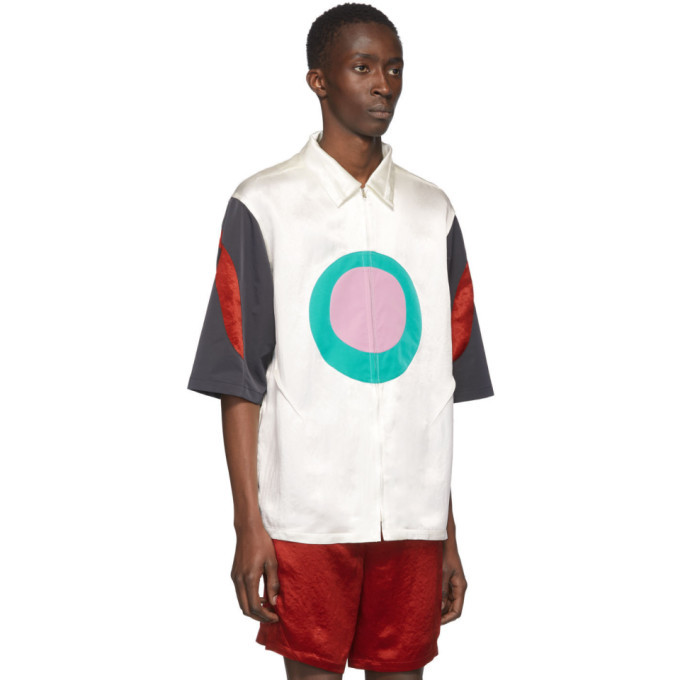 Kiko Kostadinov White and Multicolor Derby Oval Zip Shirt Kiko