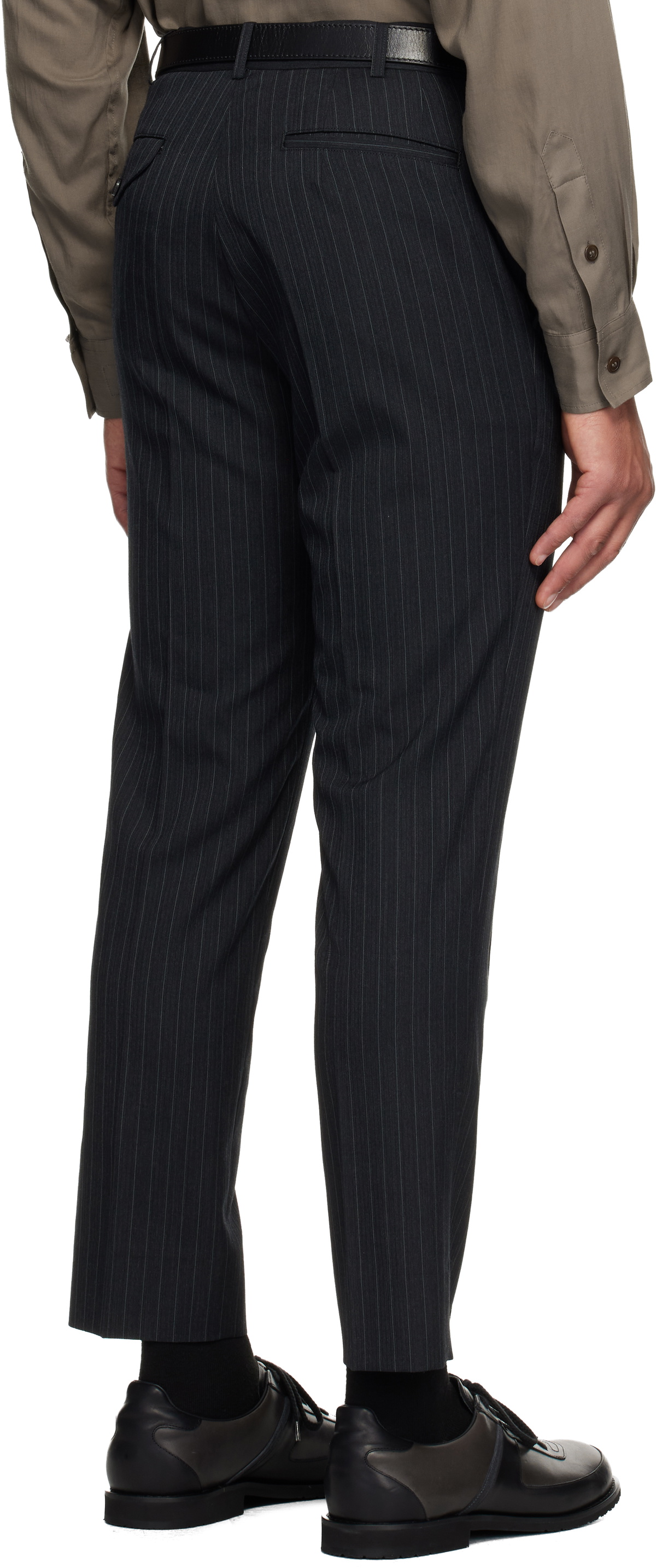 Comme des Garçons Homme Deux Gray Dobby Stripe Trousers