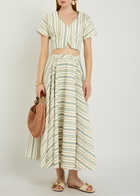 Thierry Colson Bianca Striped Cotton-poplin Blouse Yellow