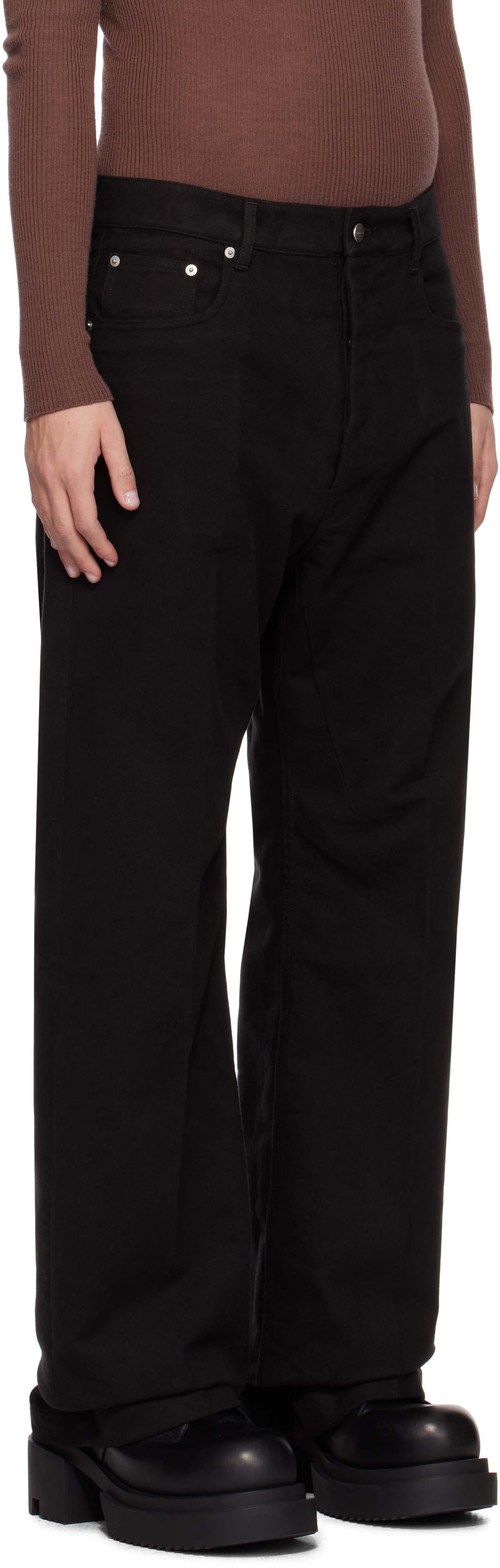 【関税込み】Rick Owens ブラック Porterville Geth ジーンズ Rick Owens Black Porterville Geth Jeans Rick Owens