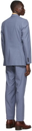 Dries Van Noten Blue Cotton Twill Suit