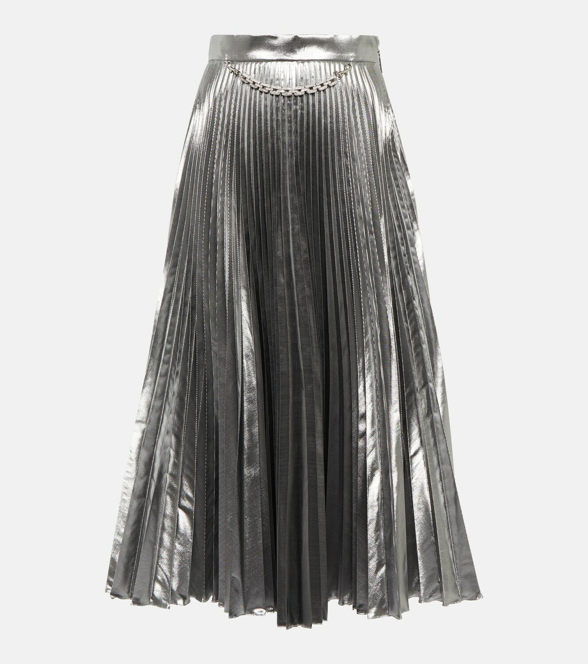 Christopher Kane - Pleated lamé midi skirt Christopher Kane