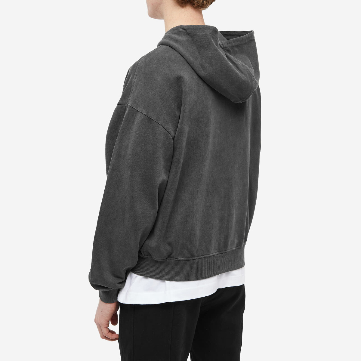 Cole Buxton Men's Warm Up Zip Hoody in Washed Black Cole Buxton