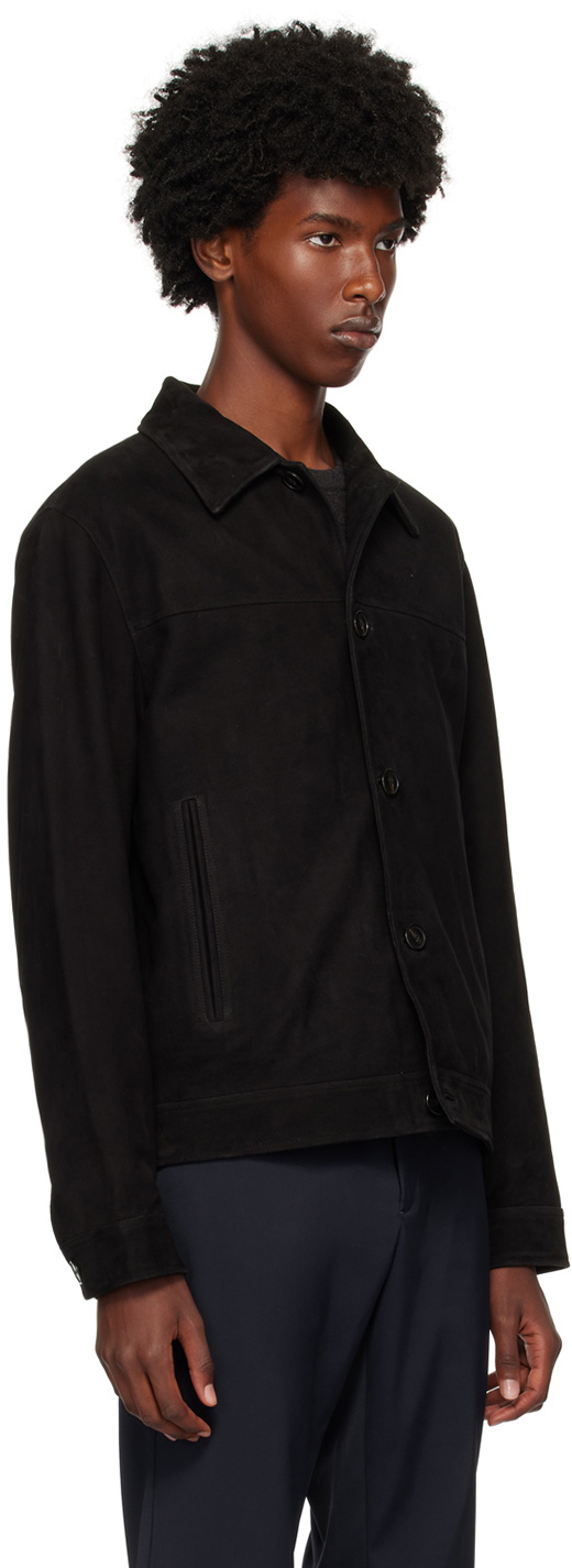 Theory Black Amos Leather Jacket