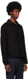 Theory Black Amos Leather Jacket
