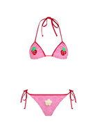 MC2 Saint Barth Woman Terry Embossed Triangle Bikini Maleah With Patches | Beepy Bella Special Edition