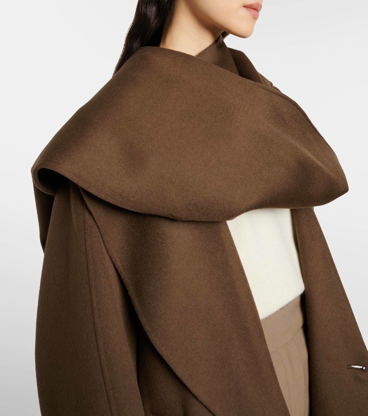 Róhe Scarf-detail wool coat