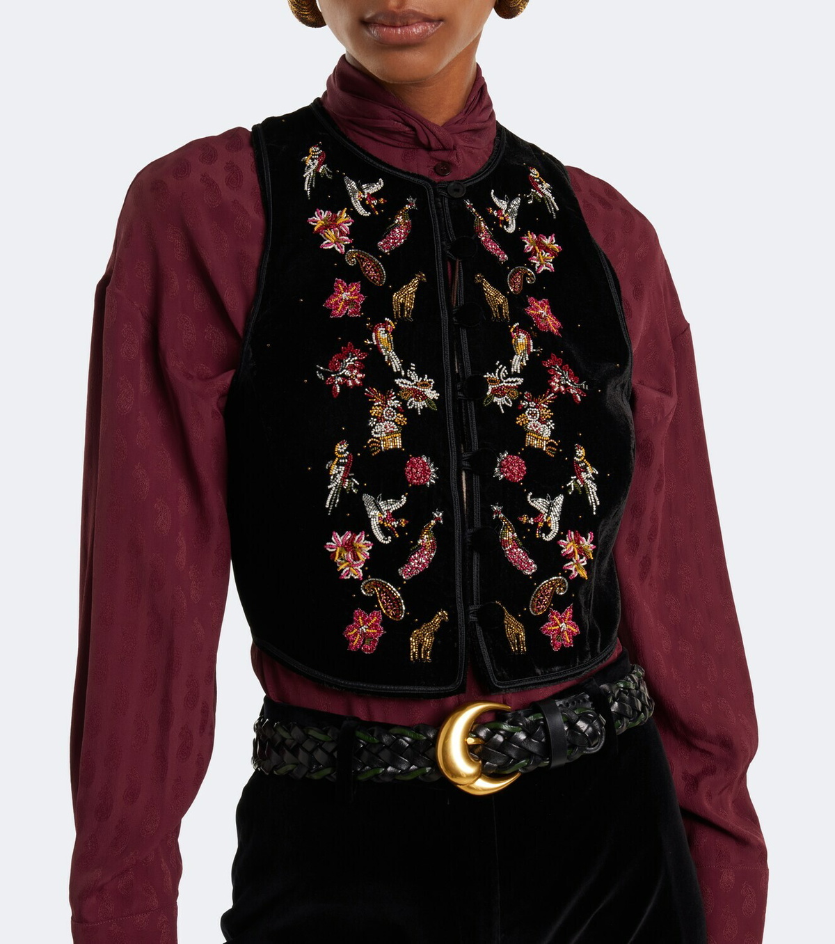 Etro Beaded velvet vest