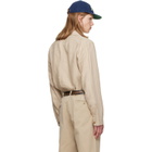 Polo Ralph Lauren Beige Linen Herringbone Utility Jacket