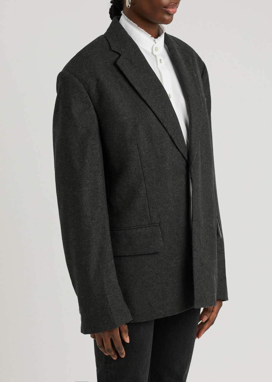Helmut Lang Driver Wool-blend Blazer Charcoal Helmut Lang