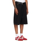 LU'U DAN Black Kriss Kross Denim Shorts