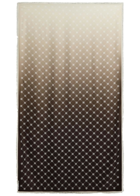 Photo: Tory Burch Monogram-print Silk Scarf - Brown - One Size