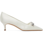 Manolo Blahnik White Bottayon Heels