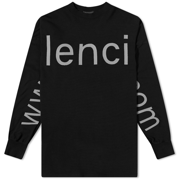 Photo: Balenciaga Men's Long Sleeve Dot Com T-Shirt in Washed Black/Grey