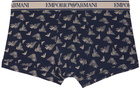 Emporio Armani Three-Pack Navy & Beige Boxers