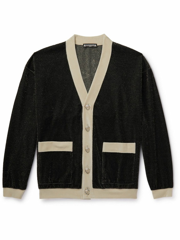 Photo: Mastermind World - Two-Tone Metallic Cotton-Blend Chenille Cardigan - Black