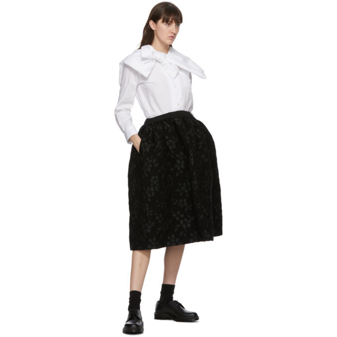 Comme des Garçons 00AW Jacquard Skirt COMME des GARCONS Floral Jacquard Flat Skirt Blue XS (K