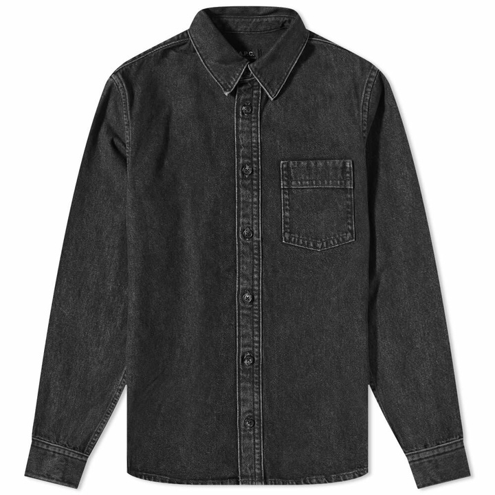 Photo: A.P.C. Men's A.P.C Cyril Denim Overshirt in Faux Black