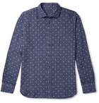 120% - Polka-Dot Embroidered Linen Shirt - Blue