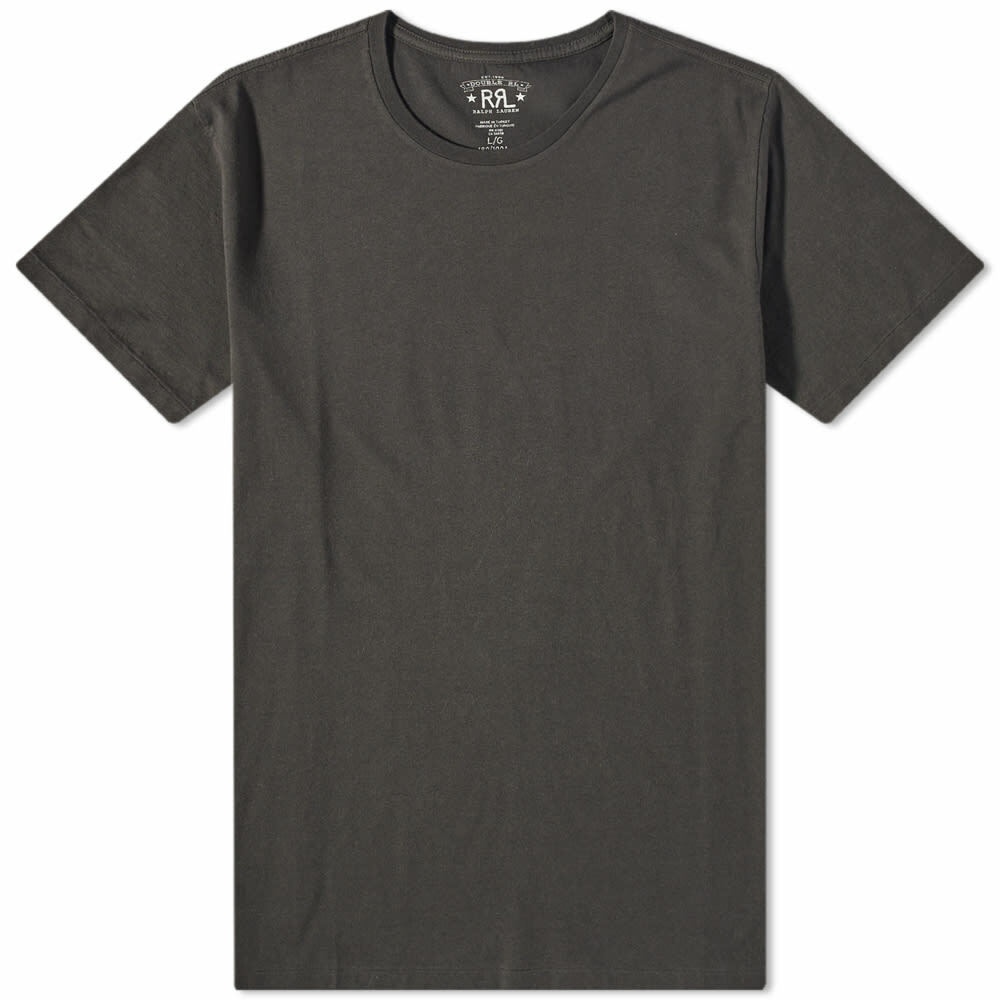 RRL Men's Basic T-Shirt in Faded Black Canvas RRL