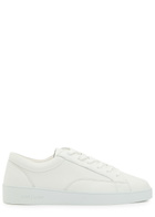 Jude Llow Nico Panelled Grained Leather Sneakers White