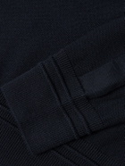 Moncler - Logo-Appliquéd Wool Sweater - Blue