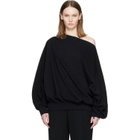 MM6 Maison Margiela Black Long-Sleeved Asymmetric Top