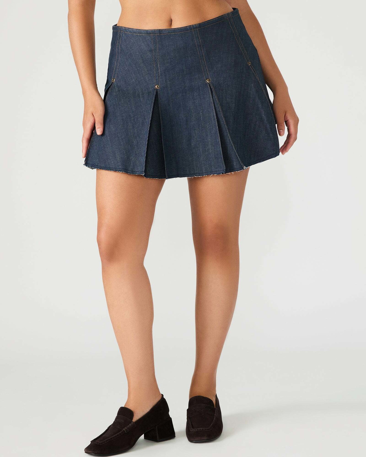Steve Madden Joan Skirt in Dark Blue Denim