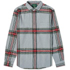 Portuguese Flannel Men's Alby Button Down Check Shirt in Grey