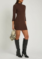 Reformation Camille Lyocell-blend Mini Dress Dark Brown