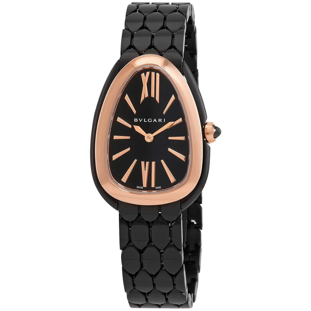 Bvlgari Serpenti Seduttori Quartz Black Dial Ladies Watch 103704