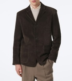 Yves Salomon Single-breasted suede jacket