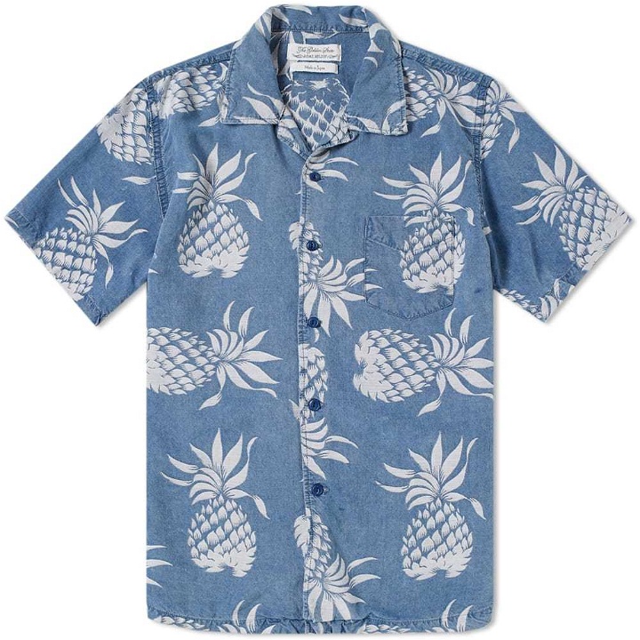 Photo: Remi Relief Short Sleeve Pineapple Print Vacation Shirt Blue