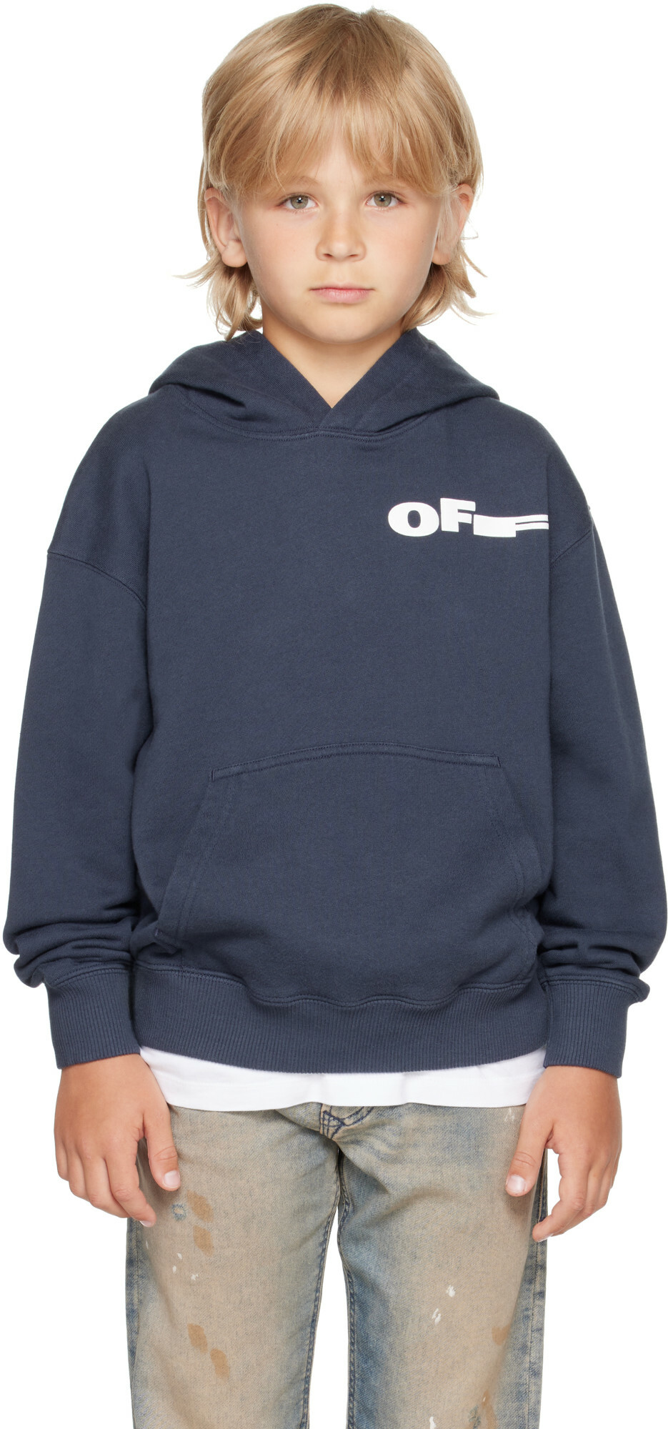 Off-White Kids Navy Type Hoodie