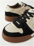 Fendi - Full-Grain Leather and Suede Sneakers - Neutrals