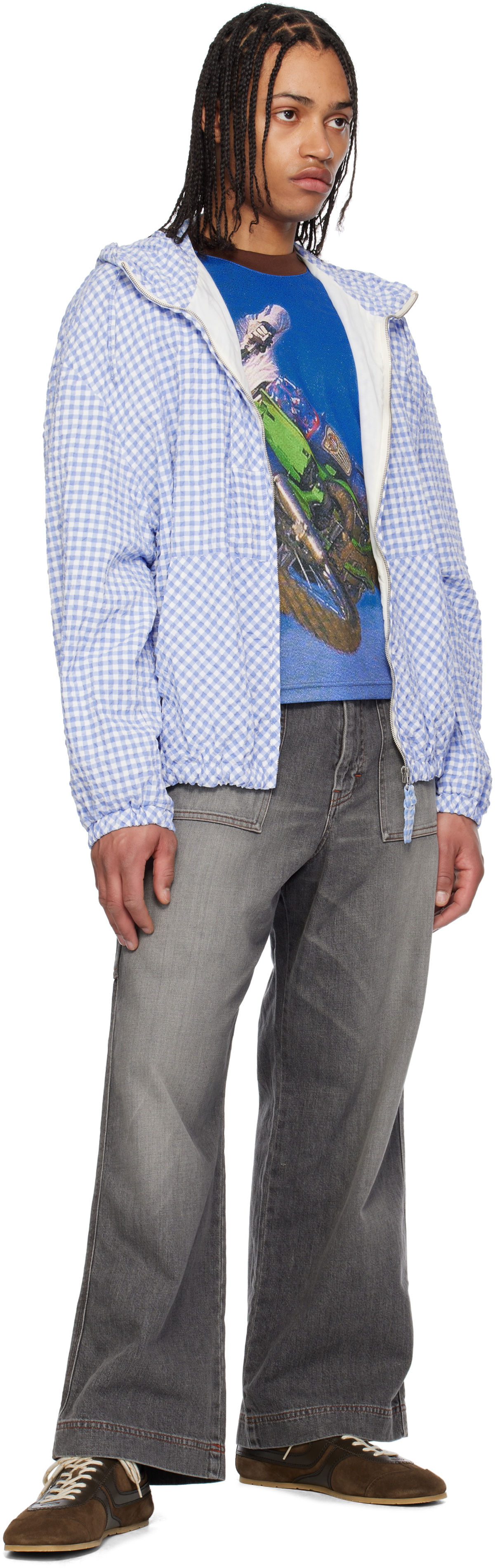 RICE NINE TEN Gray Faded Painter Jeans