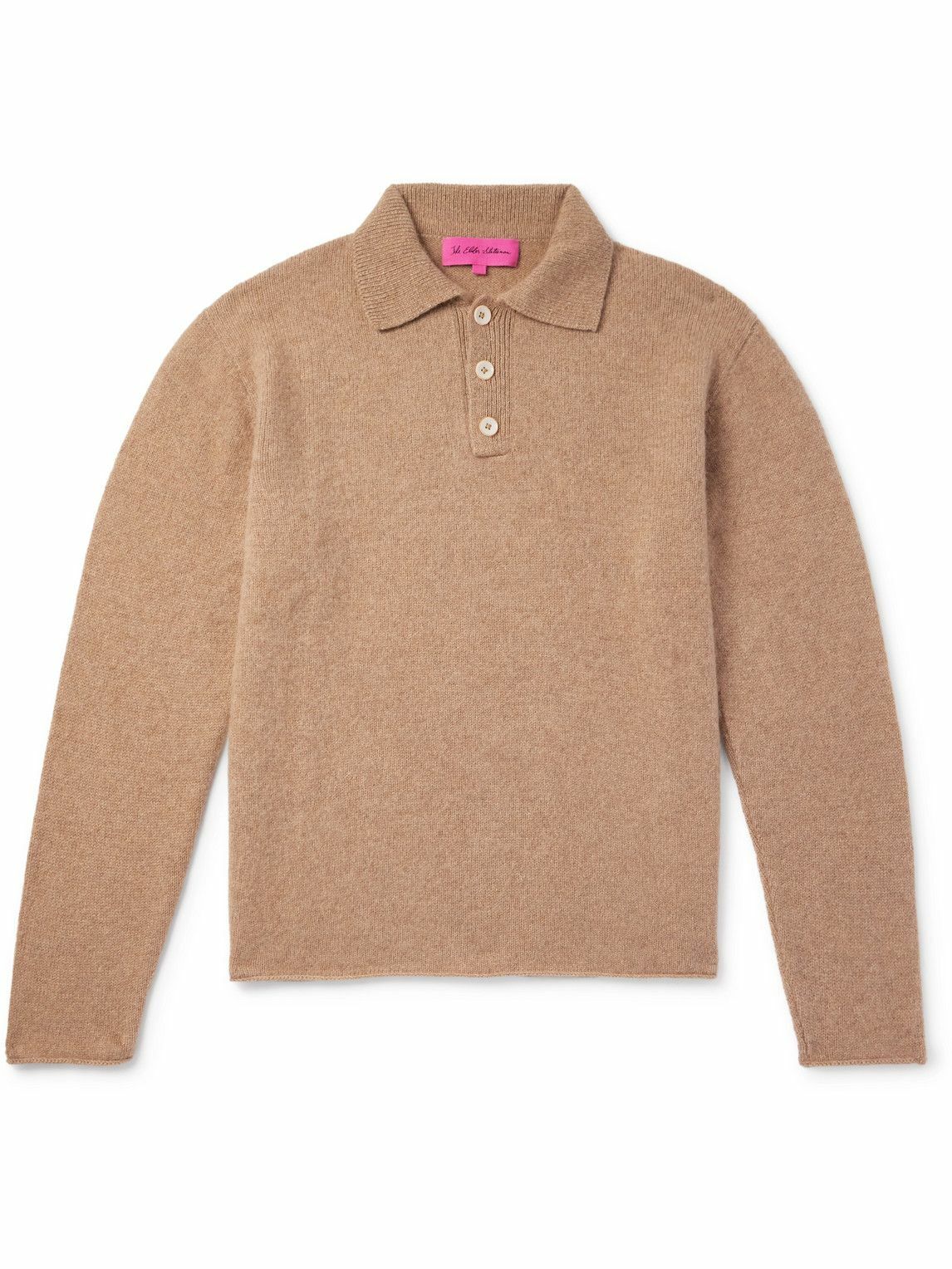 The Elder Statesman - Brushed-Cashmere Polo Shirt - Brown