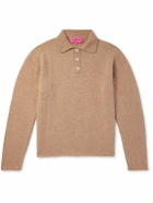 The Elder Statesman - Brushed-Cashmere Polo Shirt - Brown