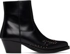 Ernest W. Baker Black Studded Western Boots