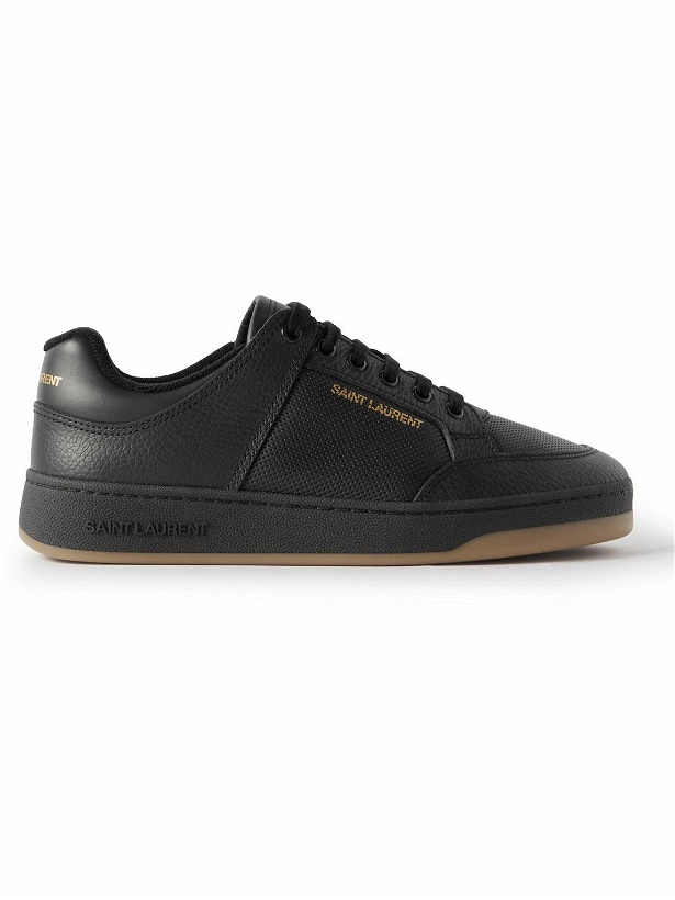 Photo: SAINT LAURENT - SL/61 Perforated Leather Sneakers - Black
