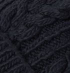 Monitaly - Chamula Cable-Knit Merino Wool Beanie - Blue