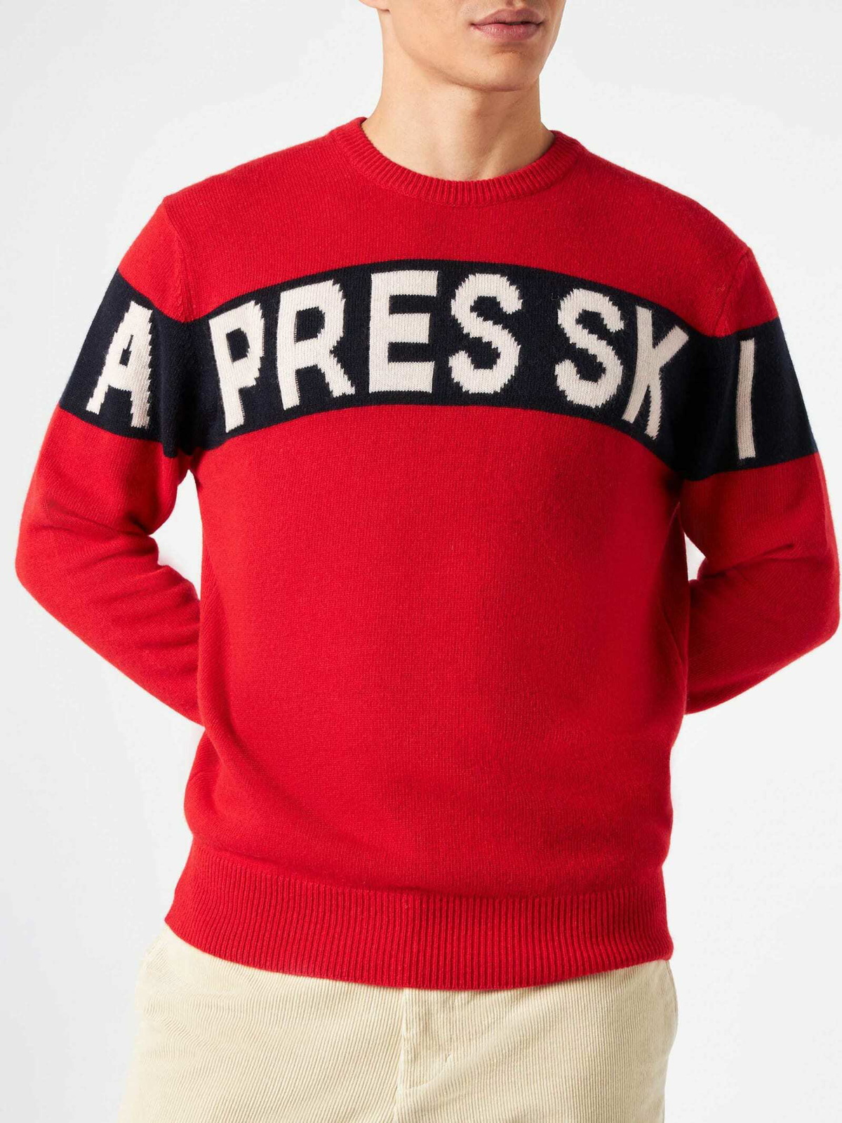 MC2 Saint Barth Man Sweater With Apres Ski Lettering MC2 Saint Barth