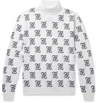 Fendi - Logo-Jacquard Wool Rollneck Sweater - White