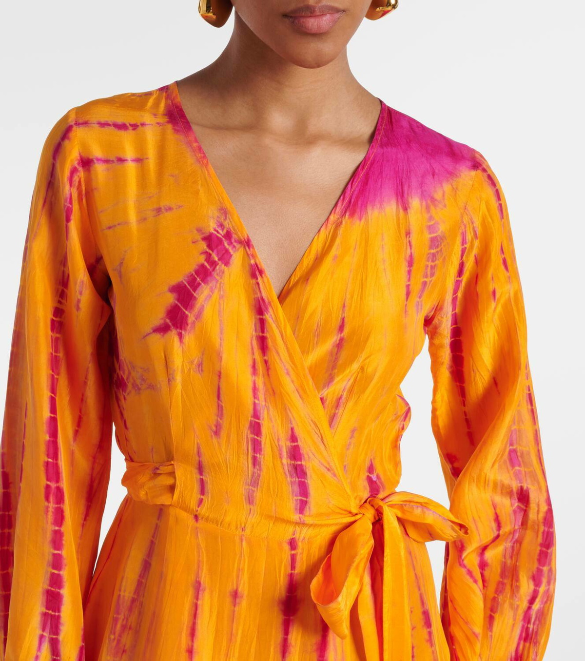 Anna Kosturova Tie-dye silk wrap dress