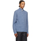 JW Anderson Blue Roll Neck Half-Zip Sweater