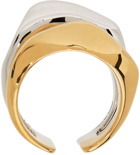 Alexander McQueen Silver & Gold Molt Stacked Ring