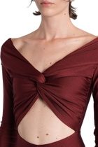 The Andamane Kendall Jumpsuit In Bordeaux Polyamide